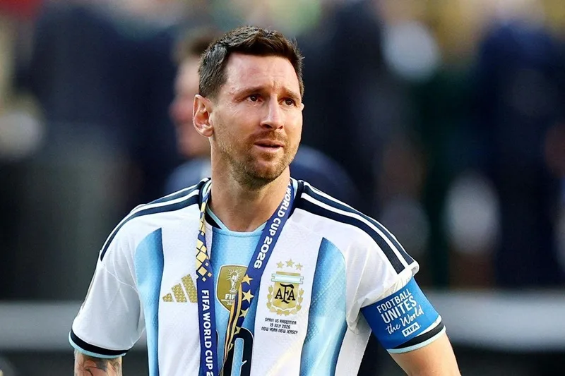 Lionel Messi trong màu áo đội tuyển Argentina.